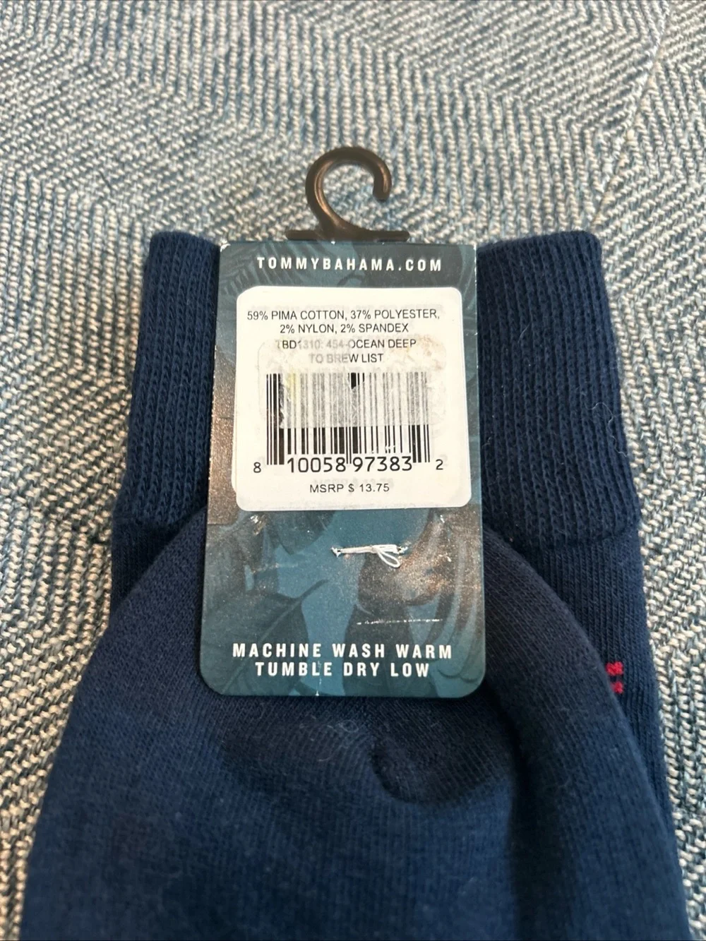 Navy Tommy Bahama Men's Crew Socks 